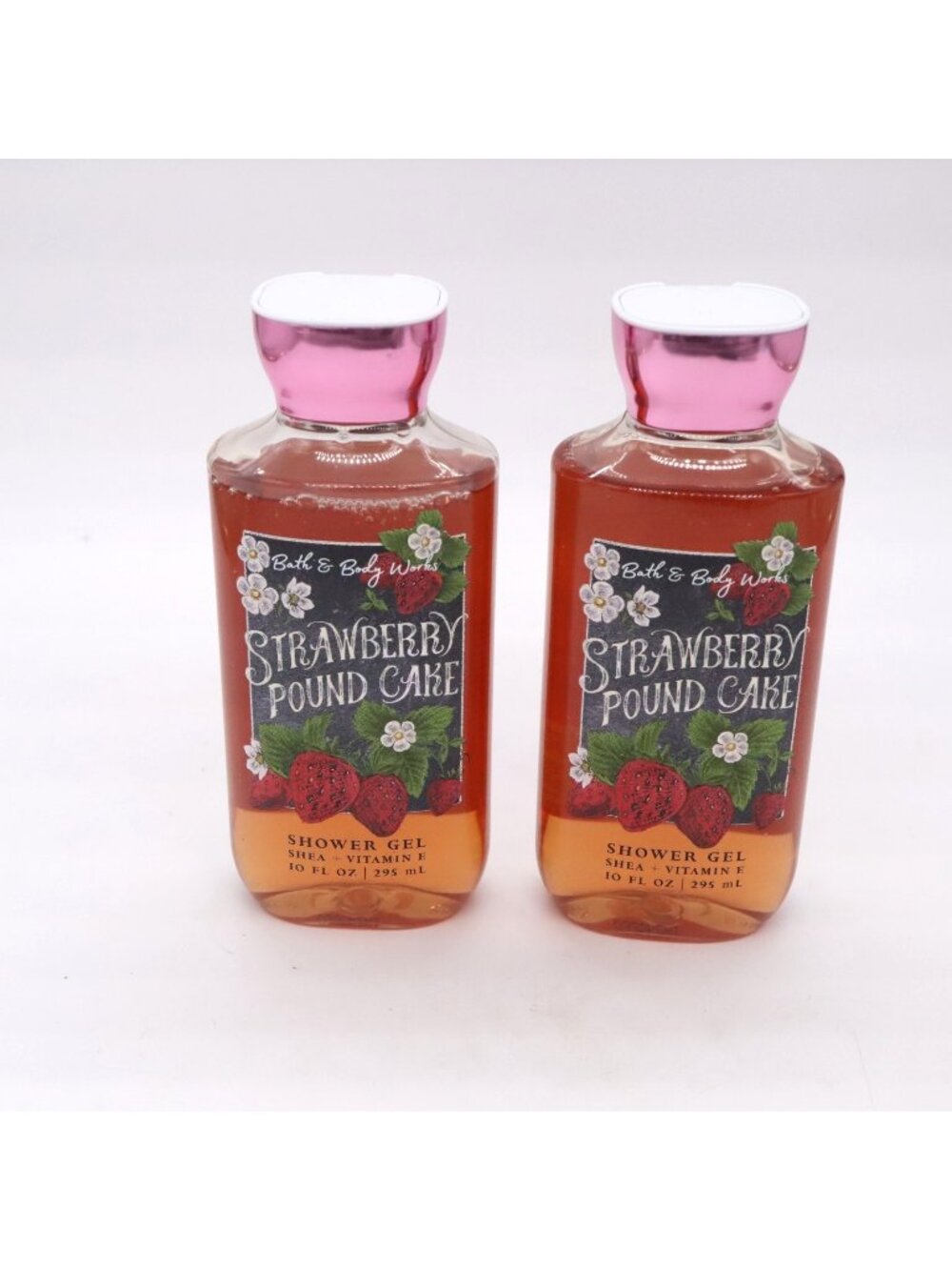 Lot of 2 Bath & Body‎ Works STRAWBERRY POUND CAKE Body Wash 10 Fl Oz